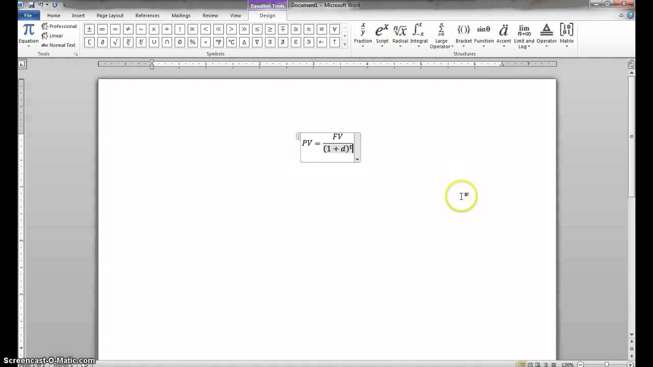 equation editor in word